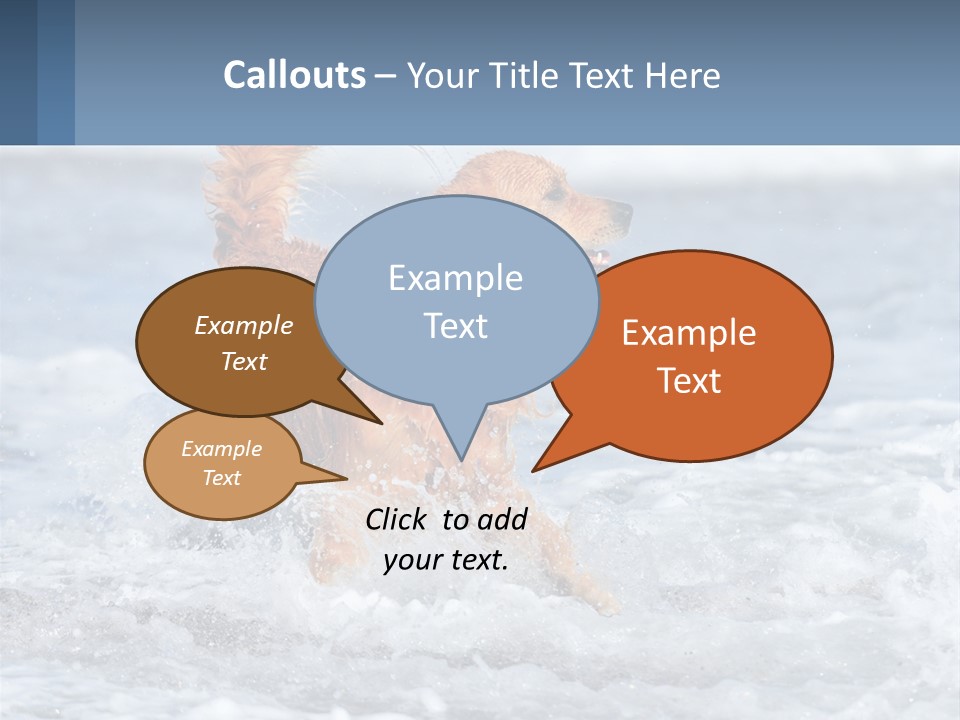 A Brown Dog Running Through The Ocean Waves PowerPoint Template