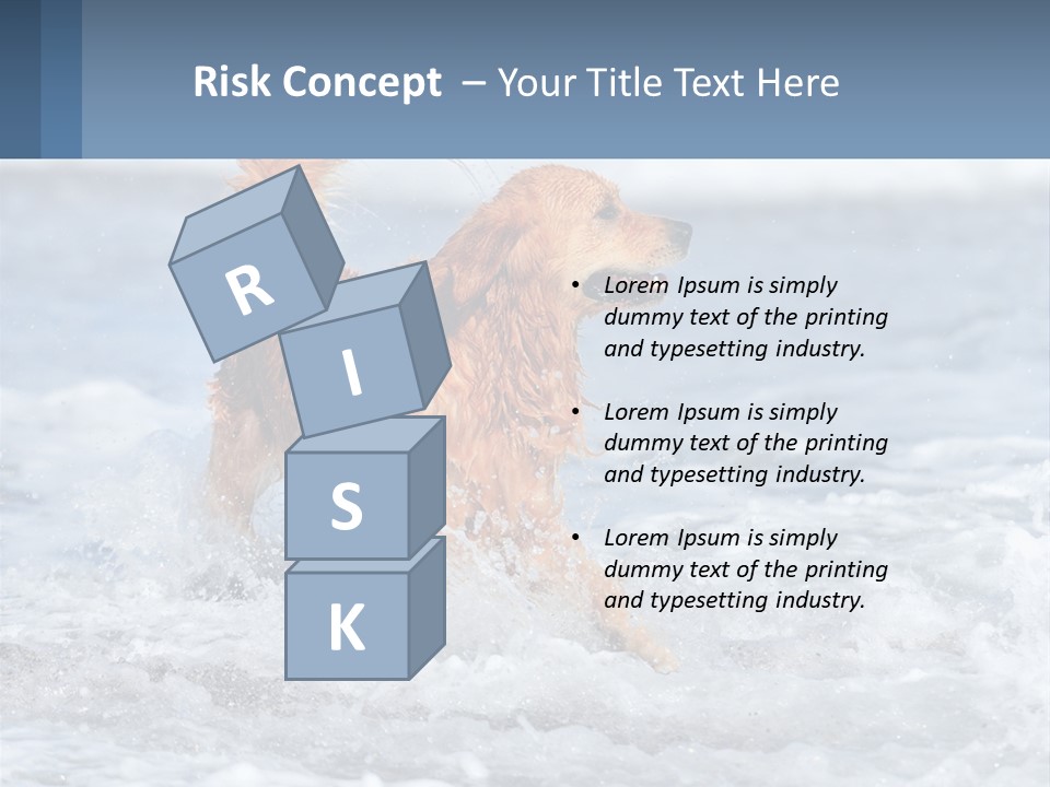 A Brown Dog Running Through The Ocean Waves PowerPoint Template