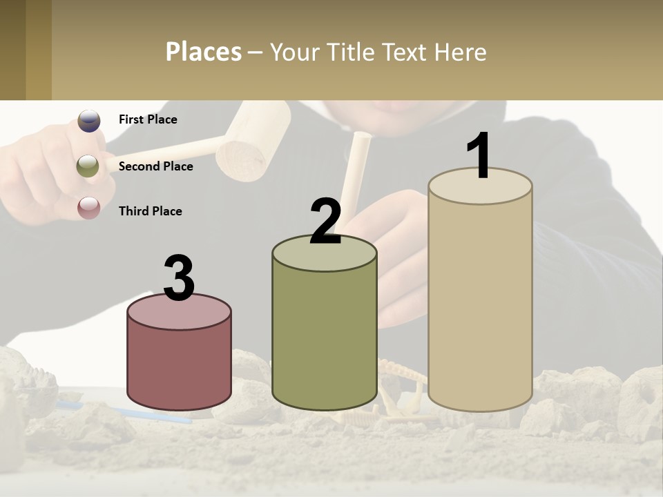 A Young Boy Is Playing With A Wooden Spoon PowerPoint Template
