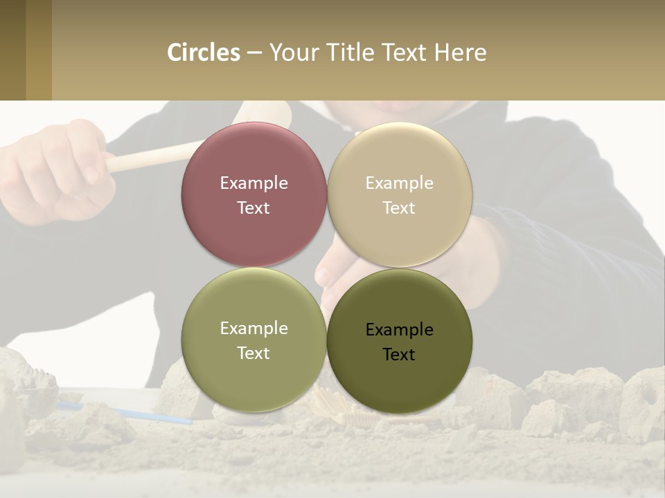 A Young Boy Is Playing With A Wooden Spoon PowerPoint Template