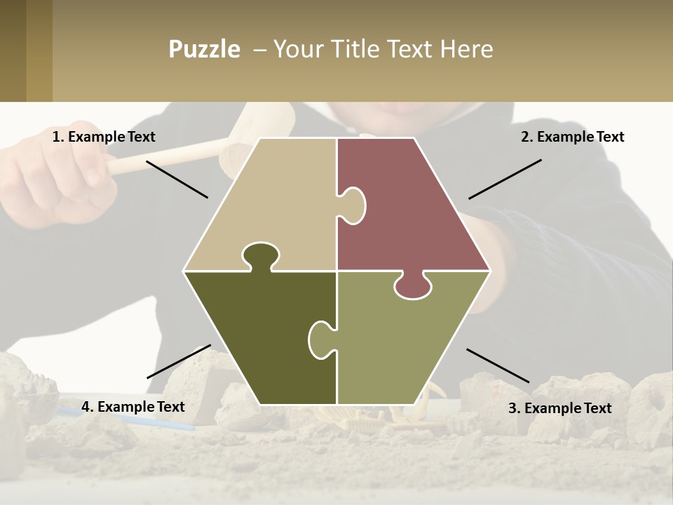 A Young Boy Is Playing With A Wooden Spoon PowerPoint Template