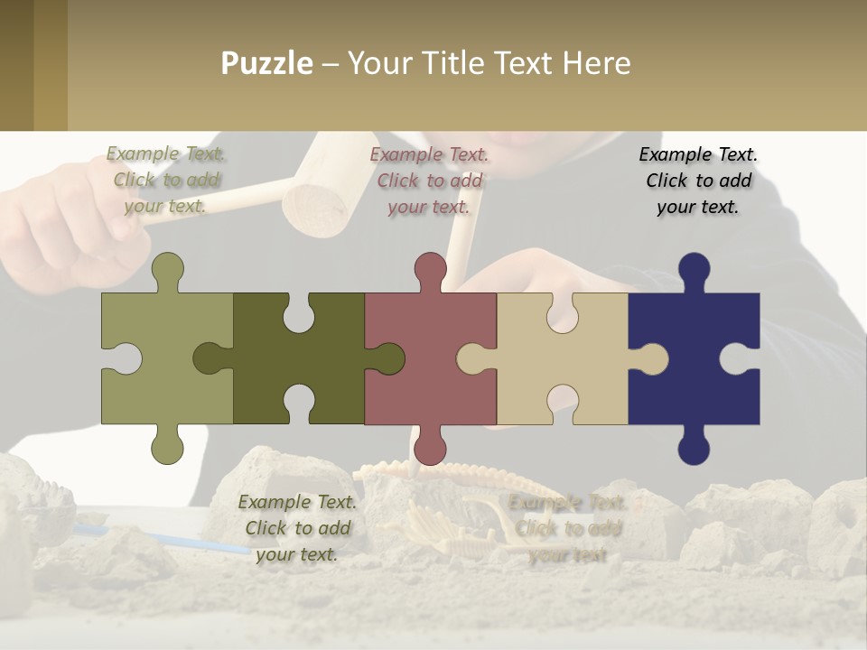 A Young Boy Is Playing With A Wooden Spoon PowerPoint Template