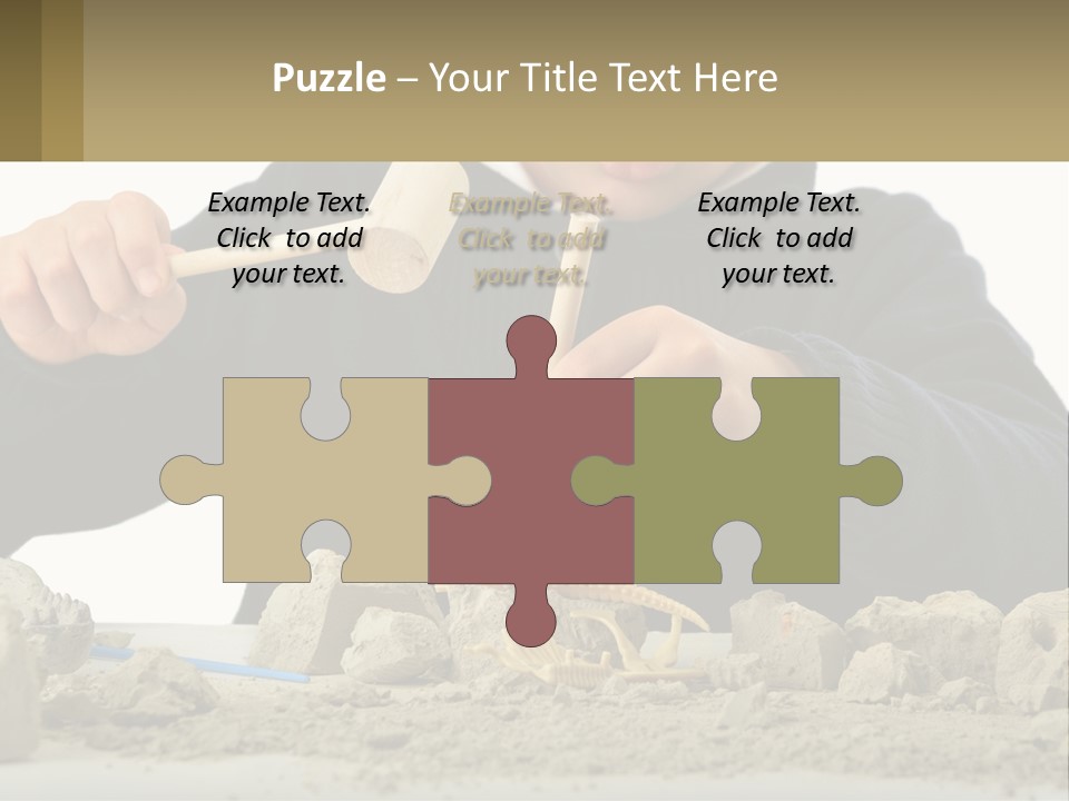 A Young Boy Is Playing With A Wooden Spoon PowerPoint Template