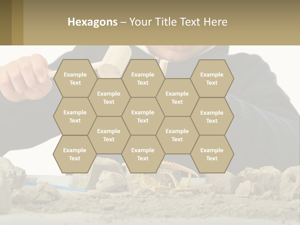 A Young Boy Is Playing With A Wooden Spoon PowerPoint Template