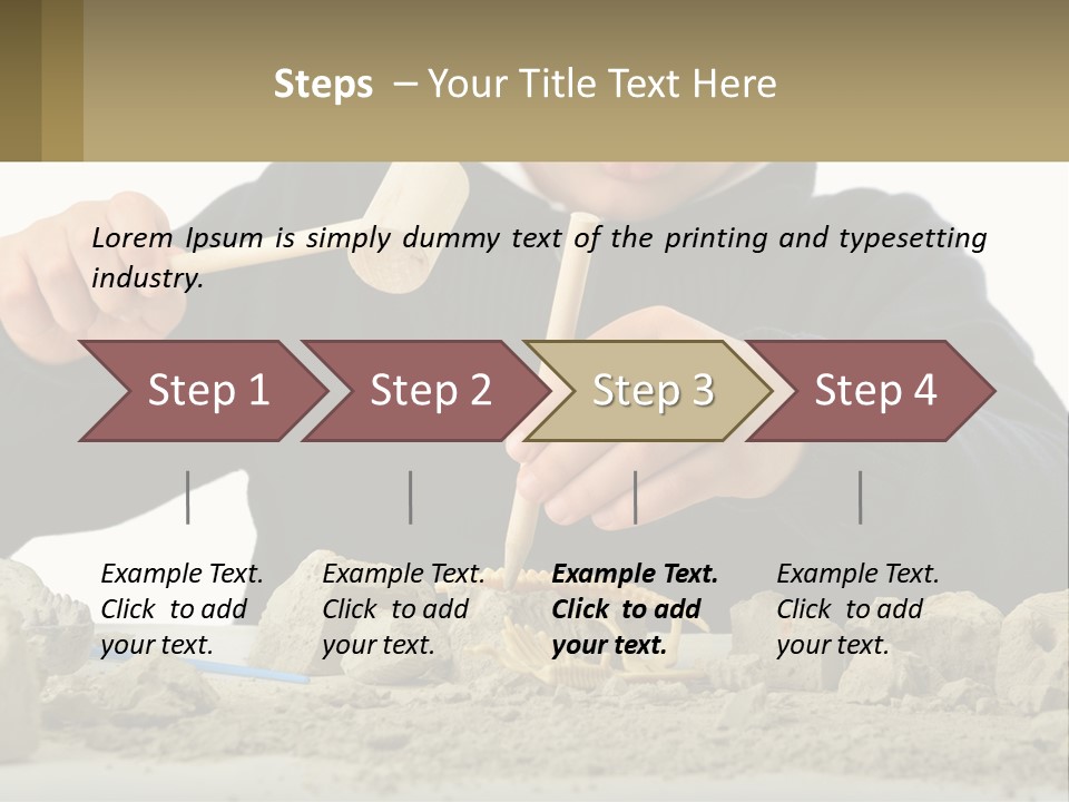 A Young Boy Is Playing With A Wooden Spoon PowerPoint Template