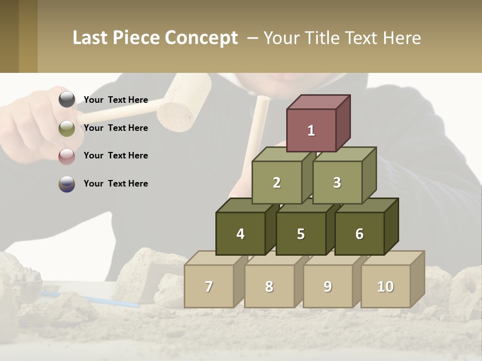 A Young Boy Is Playing With A Wooden Spoon PowerPoint Template