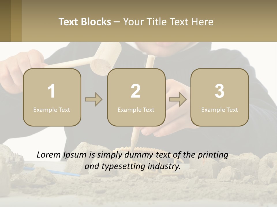 A Young Boy Is Playing With A Wooden Spoon PowerPoint Template