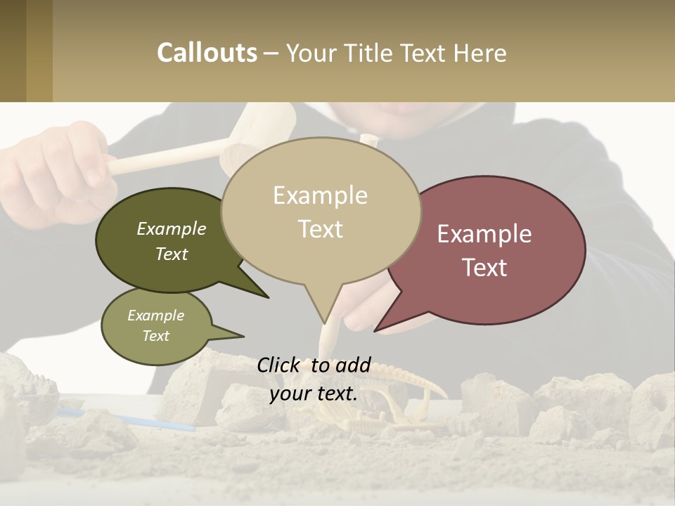 A Young Boy Is Playing With A Wooden Spoon PowerPoint Template