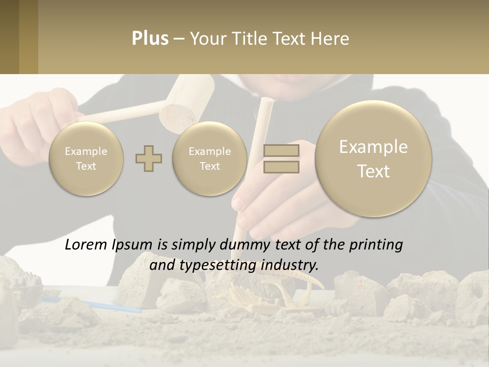 A Young Boy Is Playing With A Wooden Spoon PowerPoint Template