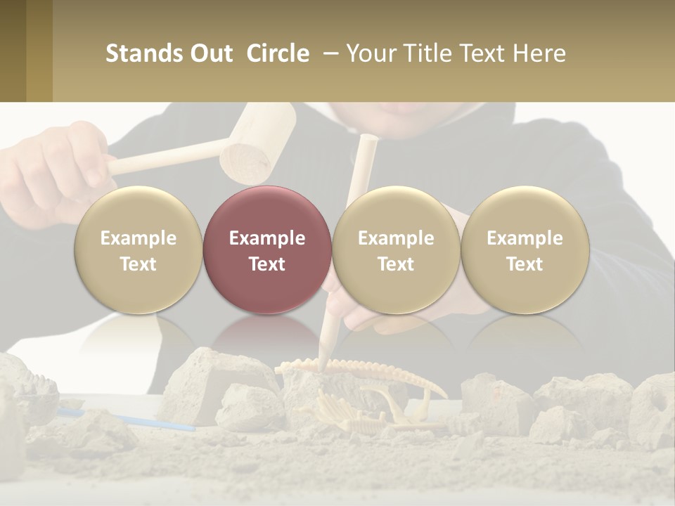 A Young Boy Is Playing With A Wooden Spoon PowerPoint Template