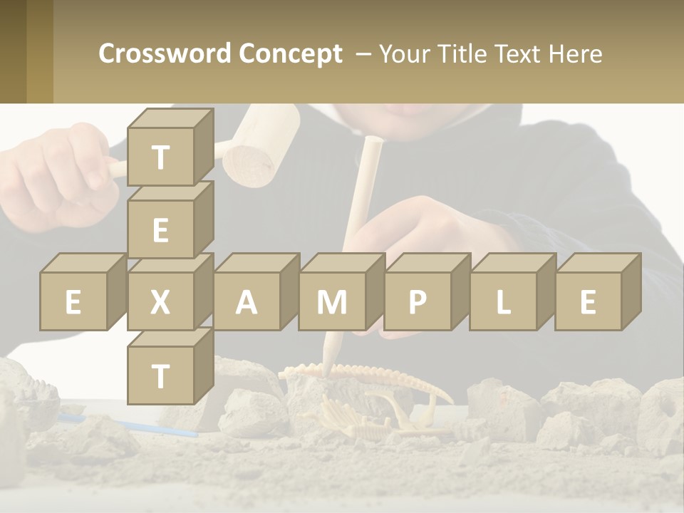 A Young Boy Is Playing With A Wooden Spoon PowerPoint Template