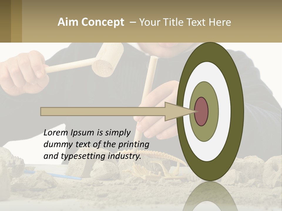 A Young Boy Is Playing With A Wooden Spoon PowerPoint Template