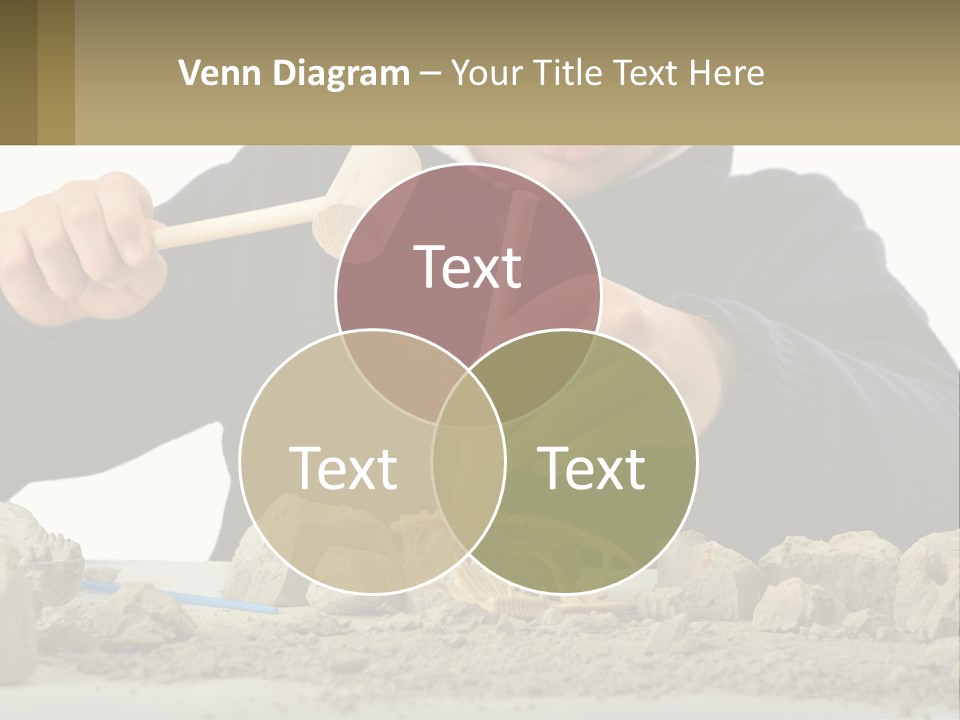 A Young Boy Is Playing With A Wooden Spoon PowerPoint Template