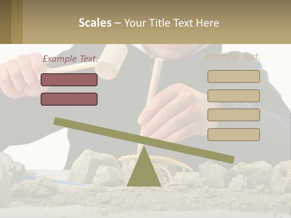 A Young Boy Is Playing With A Wooden Spoon PowerPoint Template