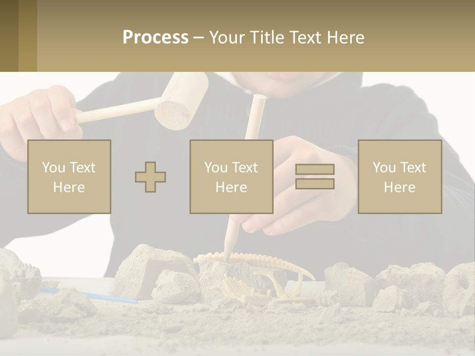 A Young Boy Is Playing With A Wooden Spoon PowerPoint Template