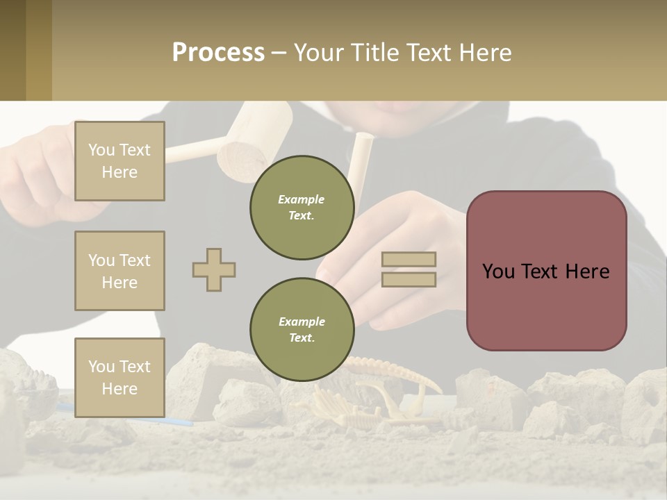 A Young Boy Is Playing With A Wooden Spoon PowerPoint Template