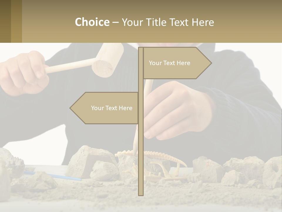 A Young Boy Is Playing With A Wooden Spoon PowerPoint Template