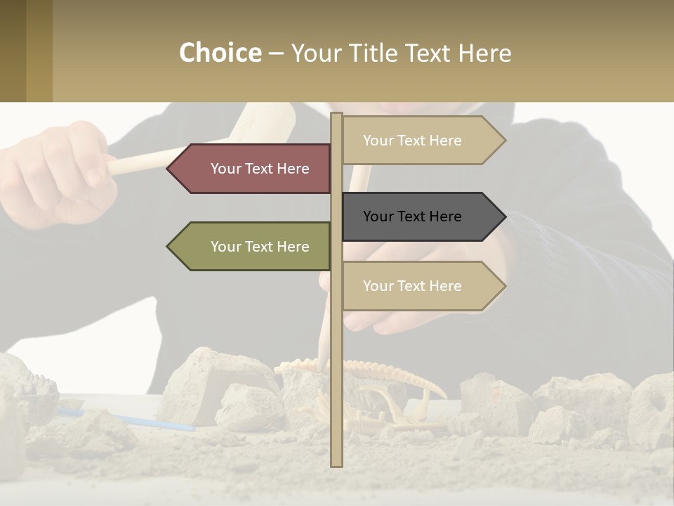 A Young Boy Is Playing With A Wooden Spoon PowerPoint Template