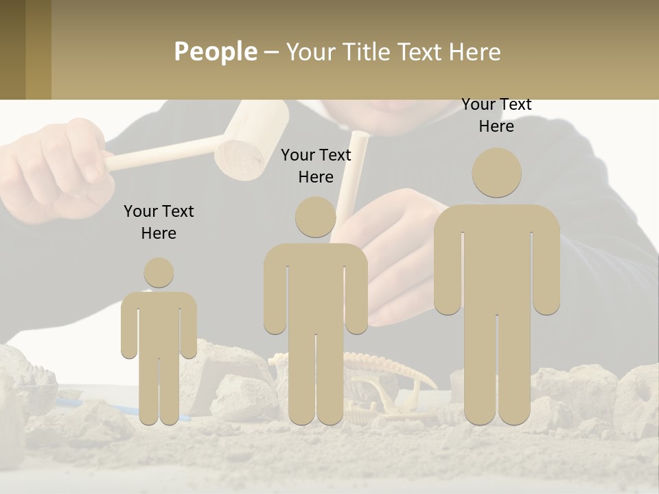 A Young Boy Is Playing With A Wooden Spoon PowerPoint Template