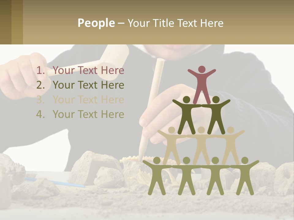 A Young Boy Is Playing With A Wooden Spoon PowerPoint Template