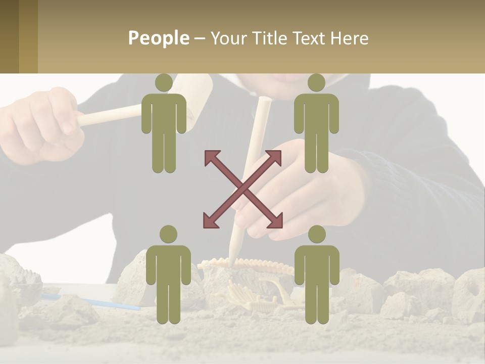 A Young Boy Is Playing With A Wooden Spoon PowerPoint Template
