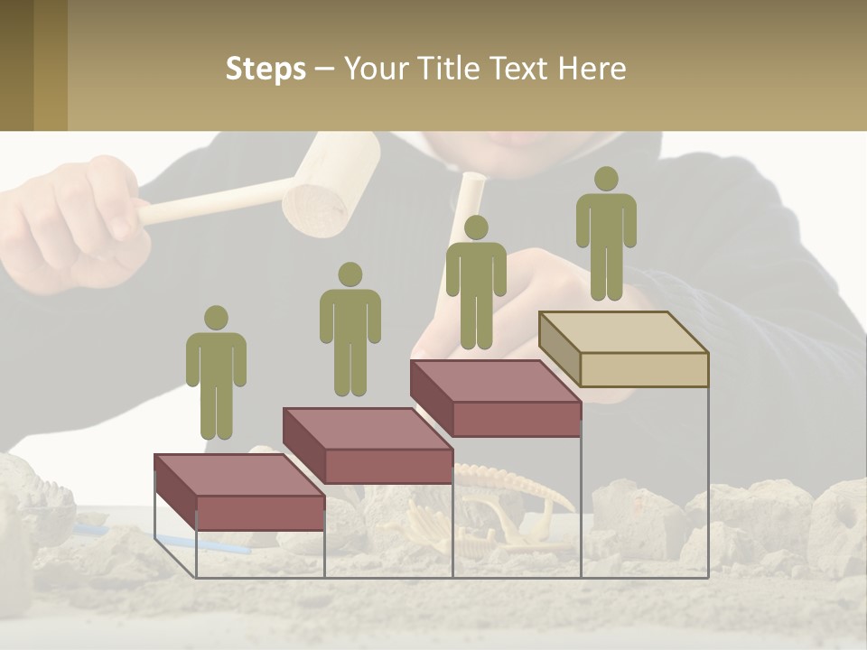A Young Boy Is Playing With A Wooden Spoon PowerPoint Template