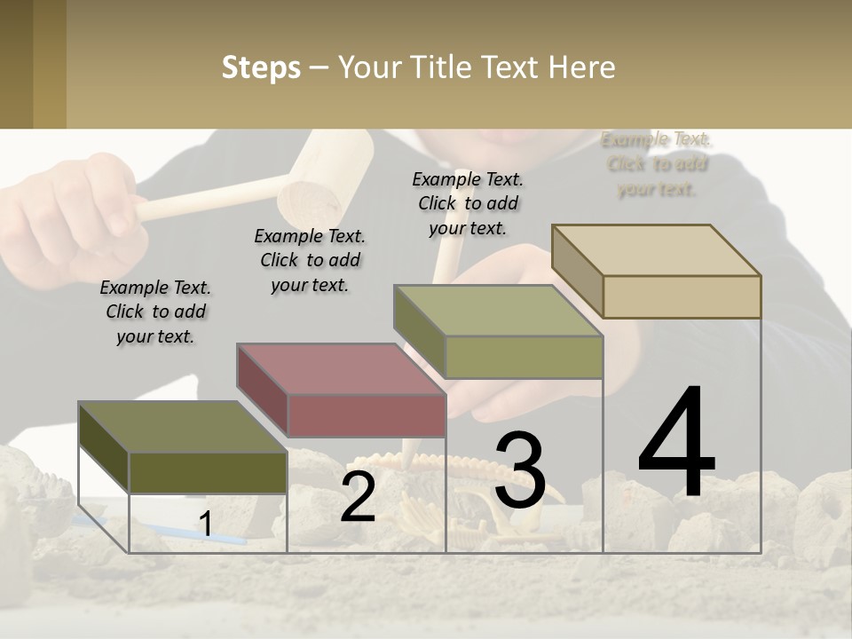 A Young Boy Is Playing With A Wooden Spoon PowerPoint Template