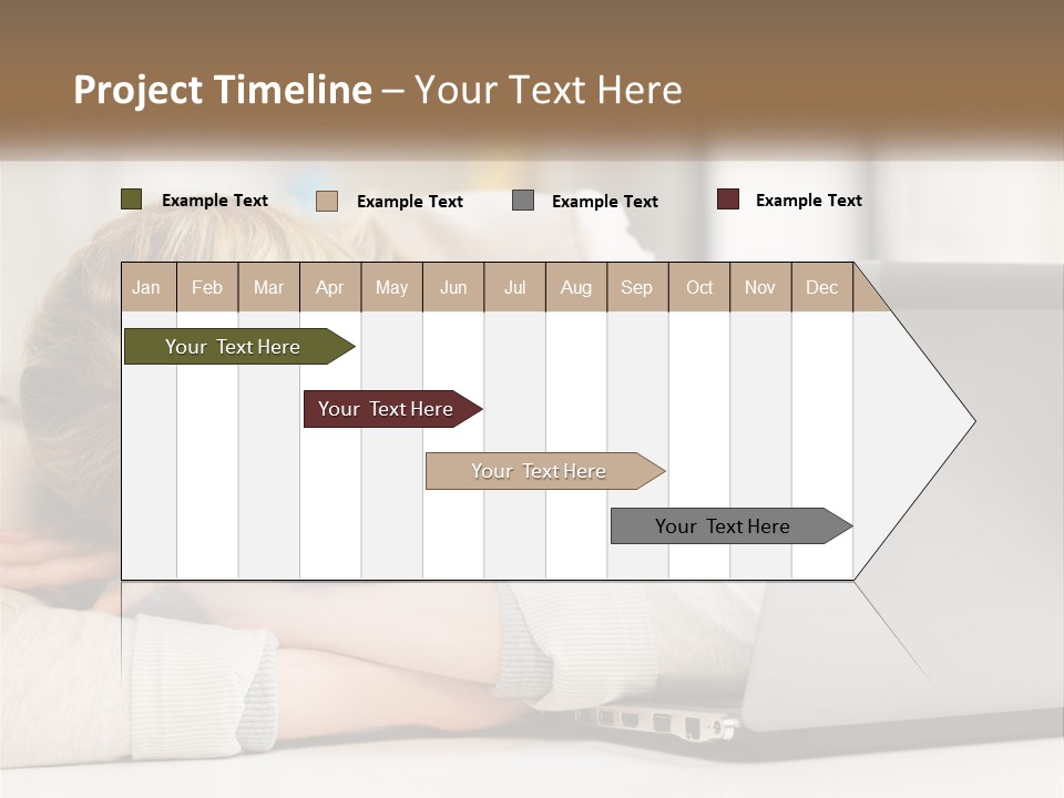 A Woman Leaning Her Head On Her Laptop PowerPoint Template
