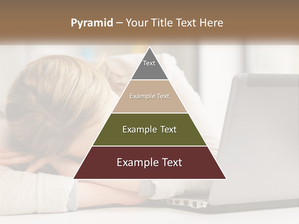 A Woman Leaning Her Head On Her Laptop PowerPoint Template