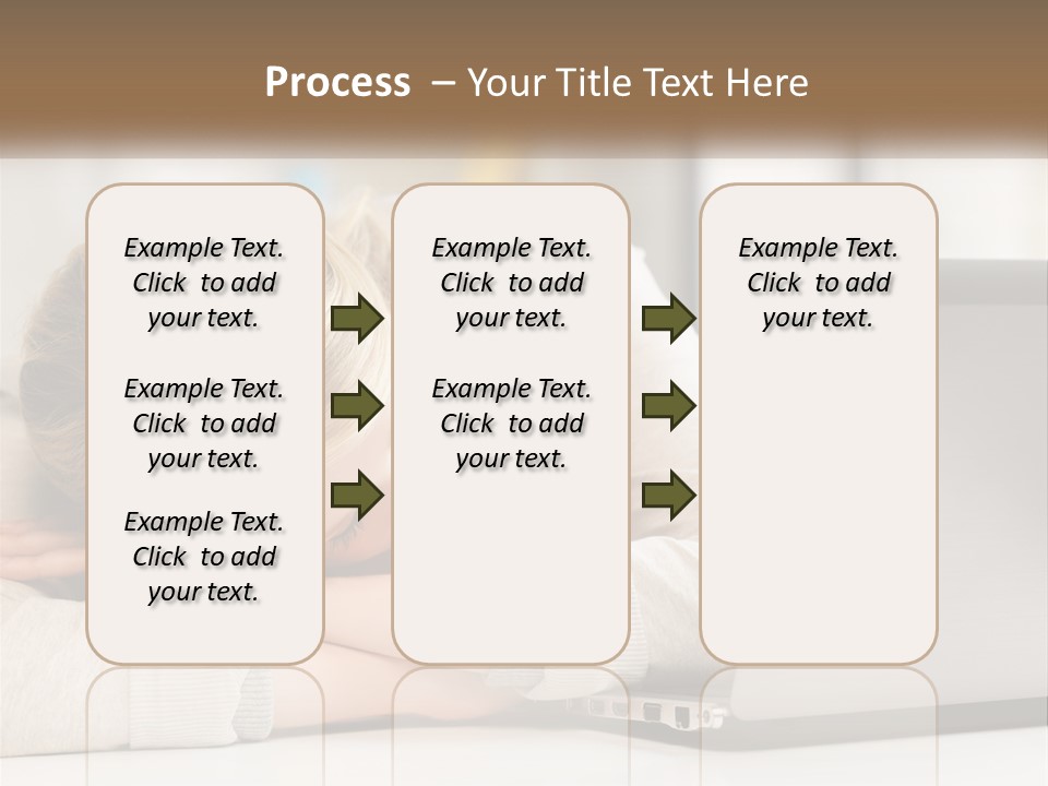A Woman Leaning Her Head On Her Laptop PowerPoint Template