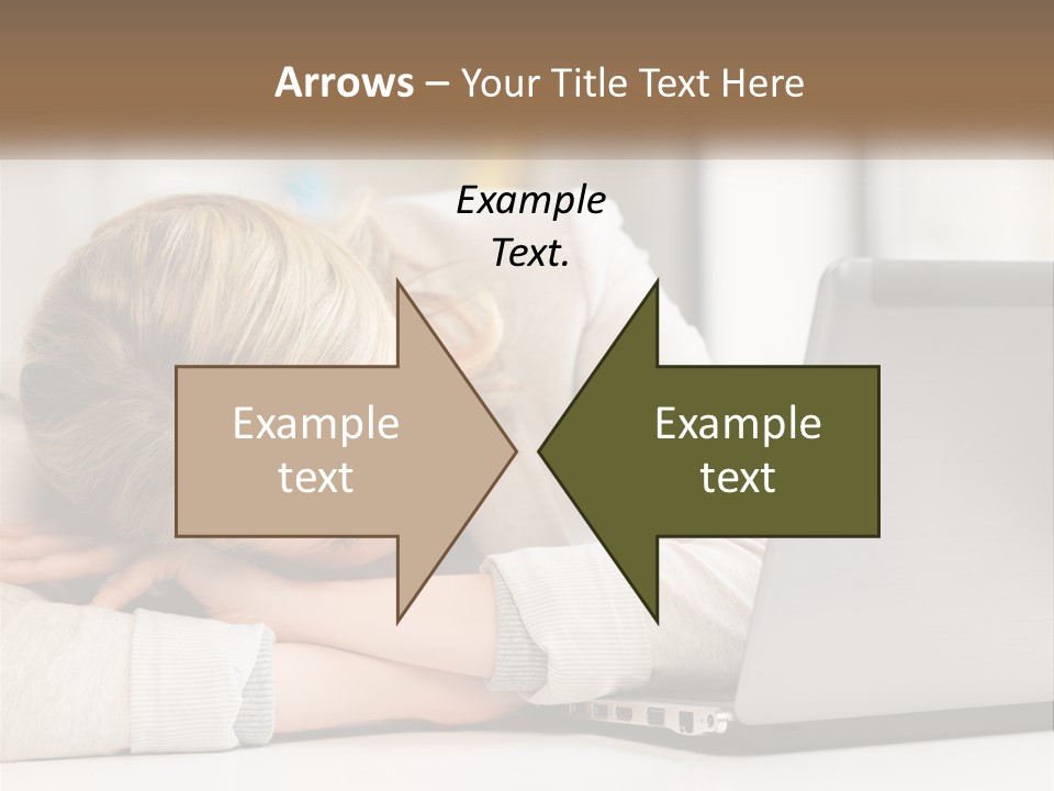 A Woman Leaning Her Head On Her Laptop PowerPoint Template