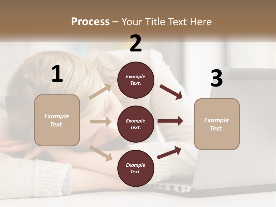 A Woman Leaning Her Head On Her Laptop PowerPoint Template