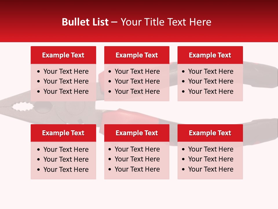 A Pair Of Pliers With Red Handles On A White Background PowerPoint Template