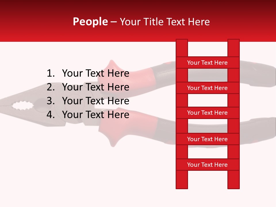 A Pair Of Pliers With Red Handles On A White Background PowerPoint Template