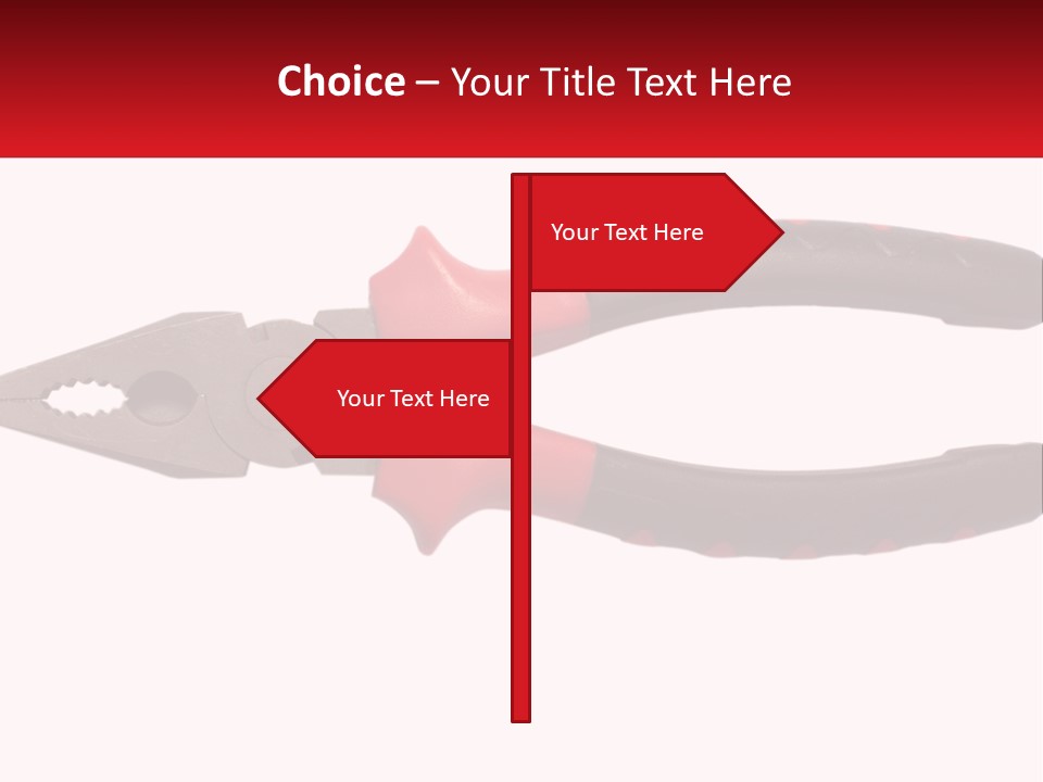 A Pair Of Pliers With Red Handles On A White Background PowerPoint Template