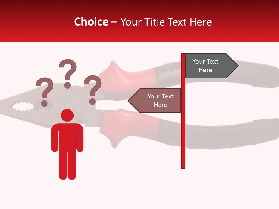 A Pair Of Pliers With Red Handles On A White Background PowerPoint Template