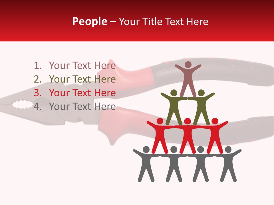 A Pair Of Pliers With Red Handles On A White Background PowerPoint Template