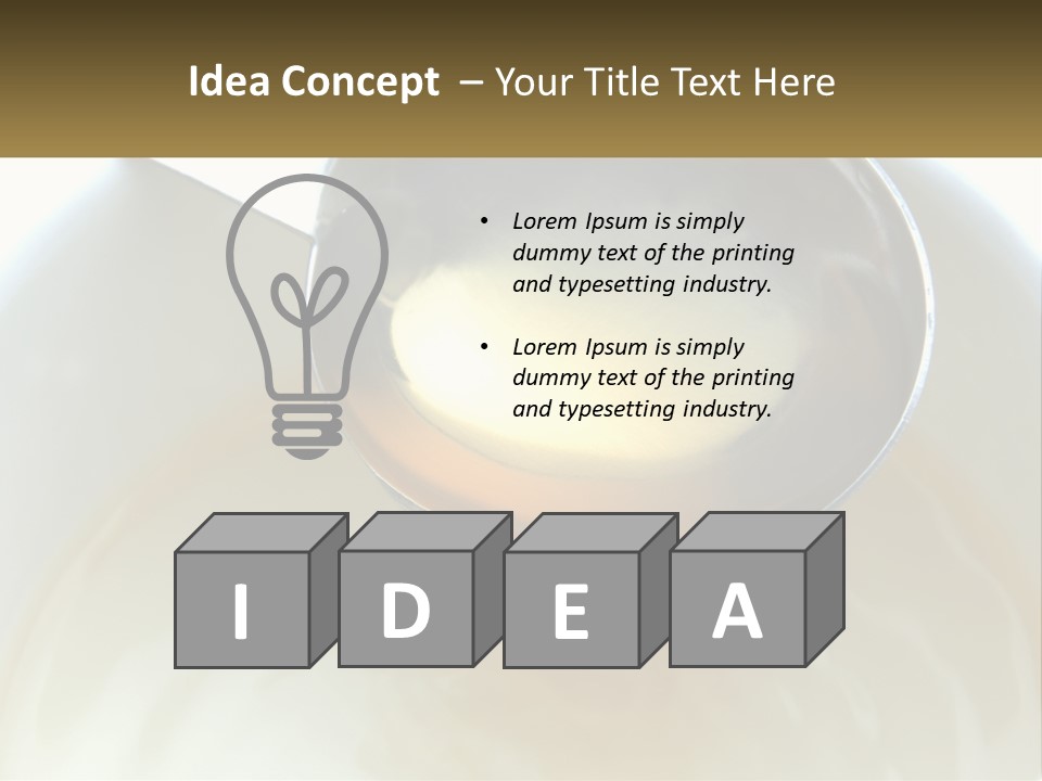 A Spoon With A Liquid Inside Of It PowerPoint Template