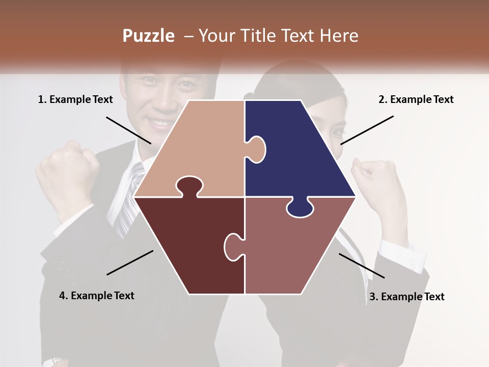 A Man And A Woman Are Posing For A Picture PowerPoint Template