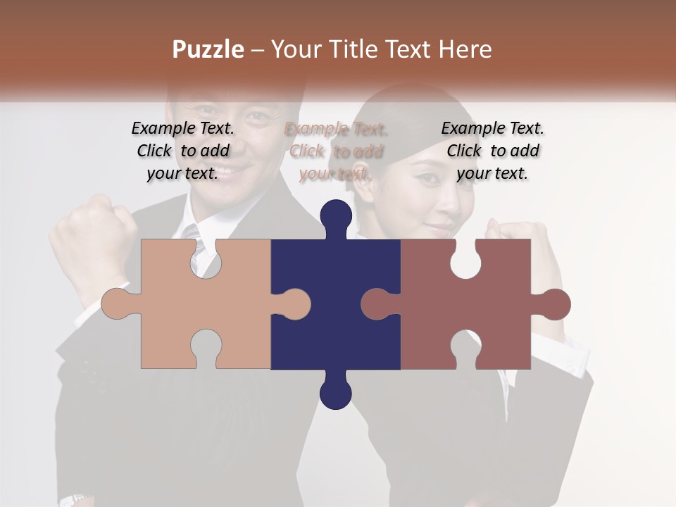 A Man And A Woman Are Posing For A Picture PowerPoint Template