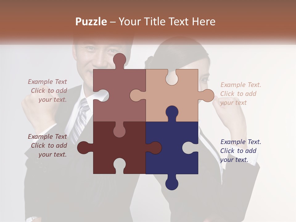 A Man And A Woman Are Posing For A Picture PowerPoint Template