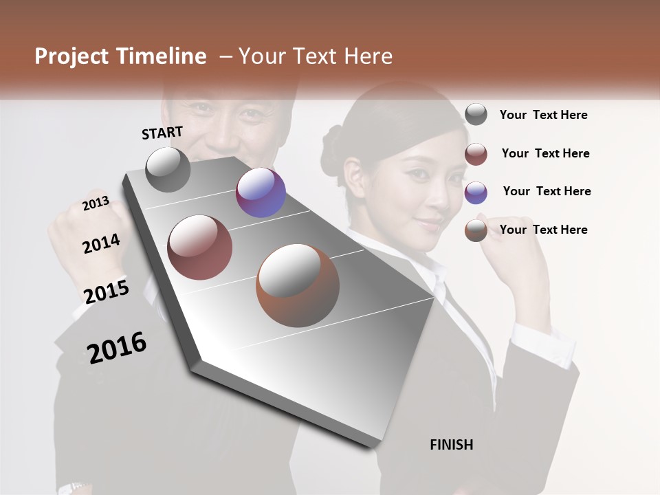 A Man And A Woman Are Posing For A Picture PowerPoint Template