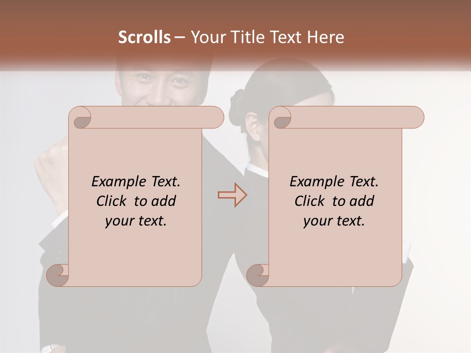 A Man And A Woman Are Posing For A Picture PowerPoint Template