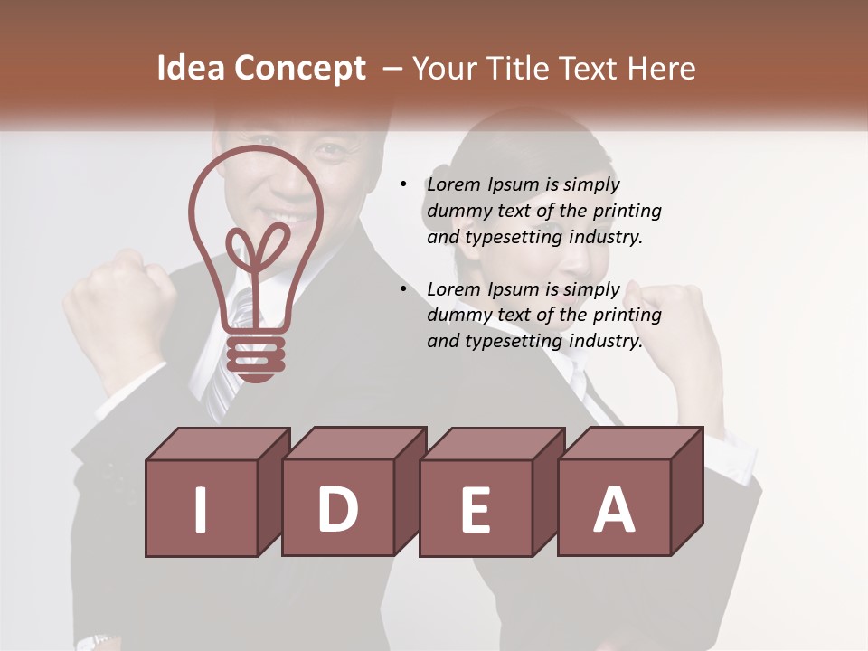 A Man And A Woman Are Posing For A Picture PowerPoint Template