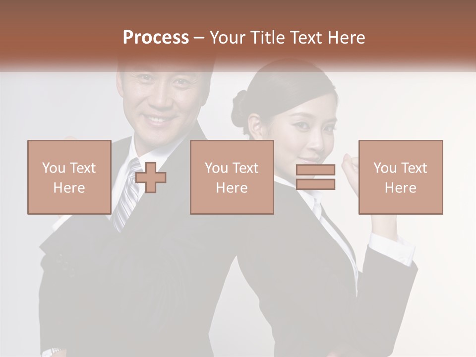 A Man And A Woman Are Posing For A Picture PowerPoint Template