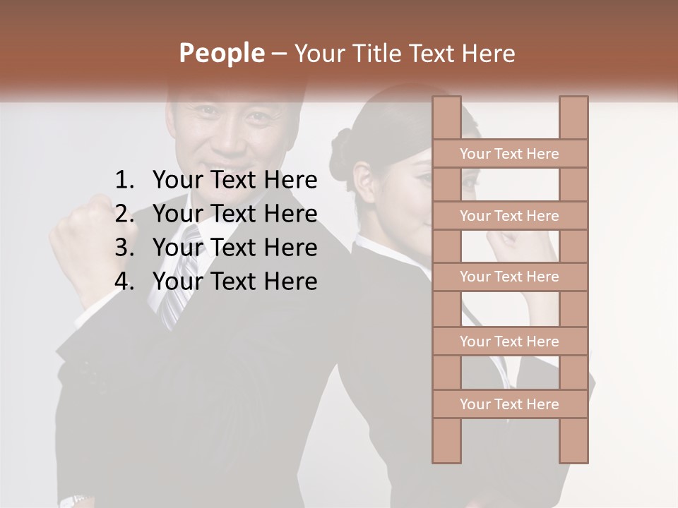 A Man And A Woman Are Posing For A Picture PowerPoint Template
