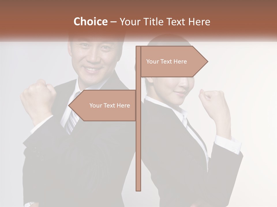 A Man And A Woman Are Posing For A Picture PowerPoint Template
