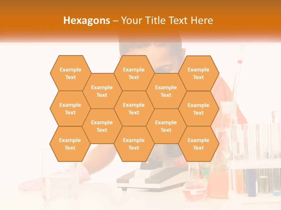 A Young Boy Is Looking Through A Microscope PowerPoint Template