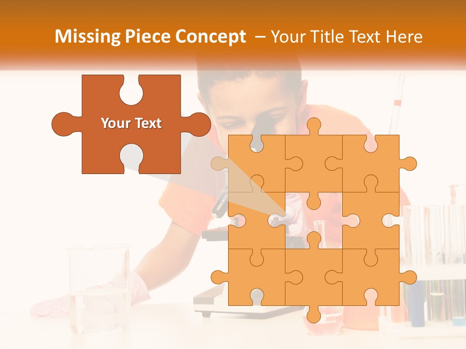 A Young Boy Is Looking Through A Microscope PowerPoint Template