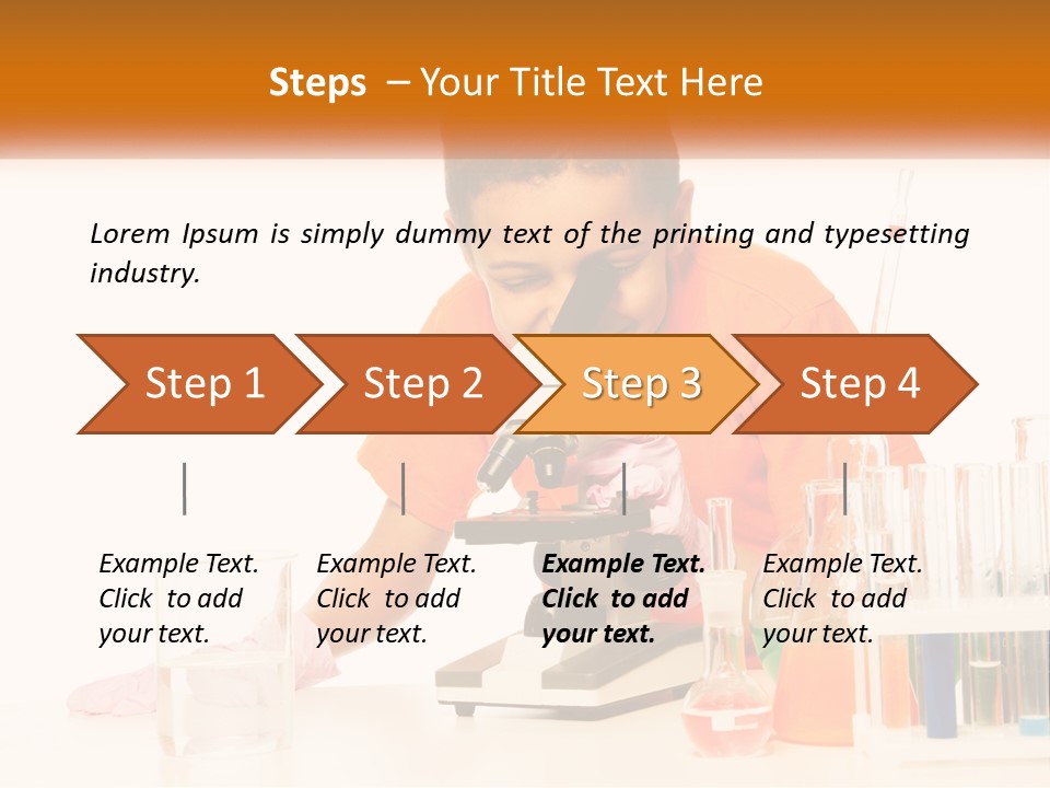 A Young Boy Is Looking Through A Microscope PowerPoint Template
